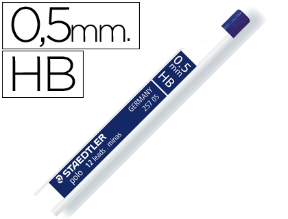 12 minas de grafito Staedtler Polo 0,5mm. HB